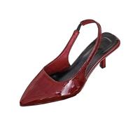Generisch Sandals Women's Summer Sandals Spring Lace High Heel Temperament Sexy Single Shoes Orthopaedic Summer Shoes Festive Women's Shoes Dance Shoes Heel Shoes, Brick Red, 4.5 UK
