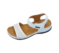 Generisch Sandals Women's Summer Wedge Heel Open Sandals Elegant Fashionable Strappy Sandals Lightweight Breathable Summer Sandals Wide Feet Roman Sandals Leisure Beach Outdoor Sandals, White, 7 UK