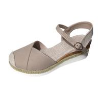 Generisch Sandals Women's Wedge Sandals with Platform Comfortable Elegant for the Airy Toe Post Sandals with Non-Slip Sole Fashionable Casual Shoes for, khaki, 4 UK