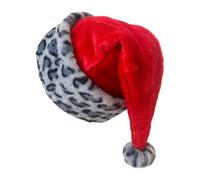 Generisch Santa Hat | Double Layer Headgear | Plush Christmas Hat with Leopard Pattern, for New Year's Eve Party Gathering Photography Parade Family Friends Mother Girlfriend