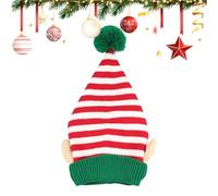Generisch Santa Hat | Festive Striped with Ears, Soft Gnome Santa Hat | for Home Holiday Outdoor Meeting Cosplay Family Festival Event Fun Party Celebration