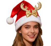 Generisch Santa Hats for Adults, Warm Skin-Friendly Party Accessories, Thicker Holiday Hat for Christmas, for Women, Girls, Teenagers, Christmas, New Year's Eve, Holidays