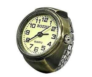 Generisch Saturn to tell the time rings, watch ring, round chunky ring, silver adjustable ring, fashionable watch jewellery rings, girls party bags, Einheitsgröße, Metal