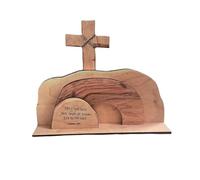 Generisch Scene of the Empty Grave For N | Wooden Table Decoration | Wooden Nativity Scene, For Decoration at Home Church Spring Party Tray Mantle Desk