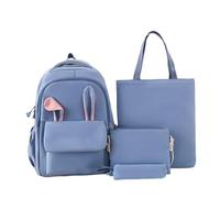 Generisch School Backpack for Large Capacity Ergonomically Shaped Design Set Backpack for Four Ideal for School Lessons Can be Combined with Water-Repellent (E-Blue, One Size)