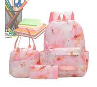 Generisch School Backpack - Set of 3 Oxford Cloth Cute Lunch Bag Pencil | Large capacity 420g stationery storage set for teens students pupils summer camp picnic library day trip organization