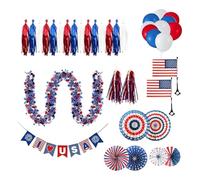 Generisch Scooter Decorations - Red, White and Blue Tassels Set for Independence Day - Bicycle Decoration Set | Memorial Day Gathering, Independence Day Event and the