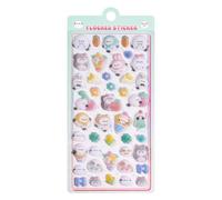 Generisch Scrapbook Stickers - Flocking 3D Animal Stickers | Embossed Cartoon Decorative Sticker Diary Stickers for Girls Teen Diaries Skateboard Classroom Notebook