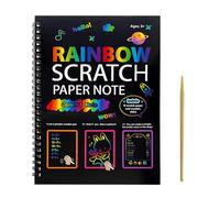 Generisch Scratch Off Art Colouring Book, Black Doodle Notepad, Creative Drawing Activity, Funny Scratch Reveal Sheets, Educational Entertainment for Kids, Students, Classroom, Home