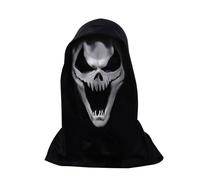 Generisch Scream Face Cover | 45 cm Ghost Costume Face Mask | Scream Face Protection with Hair | Halloween Latex Mask for Adults | Scary Scream Mask for Cosplay & Fancy Dress