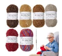 Generisch Scrubby Yarn for Tea Towels, 6 Rolls 50G Crochet Weaving Yarn, Thick Cord for Making Tea Towels, 100% Polyester, Excellent Craft Cord | Knitting Strands for B