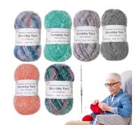 Generisch Scrubby Yarn for Tea Towels, 6 Rolls 50G Crochet Weaving Yarn, Thick Cord for Making Tea Towels, 100% Polyester, Excellent Craft Cord | Knitting Strands for B