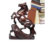Generisch Sculpture Cheval Bois Sculpté Main | Décoration Souvenir de Succès | Objet d'Art Pour Maison et Bureau Pour Salon Nouvel An Chinois 2026 Noël Élégance et Symbols de Réussite