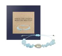 Generisch Sea Shell Bracelet - Handmade Blue Shell Crystal Bracelet, Adjustable Natural Stone Jewellery, Beach Style Nautical Ribbon, Fashion Charm Bracelets for Summer Holidays Outfits