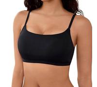 Generisch Seamless wireless sports bra with comfortable breathable unpadded fit provides light gentle support as well as ideal for yoga fitness everyday with every movement, black, M