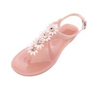 Generisch Seasonal Jelly Sandals for Beach Leisure Flat Sandals in Multicoloured with Design Comfortable Everyday Companion for Spring, pink, 8.5 UK
