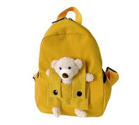 Generisch Secondary Backpack - Children's Backpack with 3D Bear Design | Hiking Resistant | Large for Children | School - with Animal Print for Hiking and Camping | Hiking Resistant, yellow, see