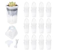 Generisch Self-Watering | Pack of 12 Clear Planters - 5 cm Pots with Moisture Cover, Adjustable Ventilation and 150 ml Water Reservoir, for Cuttings Propagation