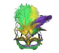 Generisch Sequin Mask Women's Venetian Brick Carnival Mask Mysterous Feathers Mask Fantasy Party Mask Historical Roman Mask Elegant Playful Half Mask Masquerades Accessory