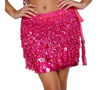 Generisch Sequin Skirt Girls Black Silver Pink Steampunk Tassel Skirt Belly Dance Hip Scarf Tassel Sequins Skirt Tassel Carnival Skirt Skirts Rave Outfit Belly Dance Costume Belly Dancer