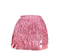 Generisch Sequin Skirt Girls Black Silver Pink Steampunk Tassel Skirt Belly Dance Hip Scarf Tassel Sequins Skirt Tassel Carnival Skirt Skirts Rave Outfit Belly Dance Costume Belly Dancer