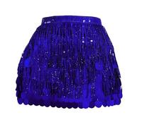 Generisch Sequin Skirt Girls Black Silver Pink Steampunk Tassel Skirt Belly Dance Hip Scarf Tassel Sequins Skirt Tassel Carnival Skirt Skirts Rave Outfit Belly Dance Costume Belly Dancer