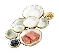 Generisch Serving Bowl Set - Multi-Tier Modern Metal Serving Plate - White Gold Cluster Serving Plate, For Pasta, Snacks, Desserts, Appetizers, Parties, Holidays, Weddings, Buffets &