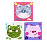 Generisch Sewing Kits for Children, Sewing Animal Craft Kit, 3 Pieces Handmade Doll Ornaments, Children's Needle Embroidery Set, Educational Kits for Beginners to Learn to Sew