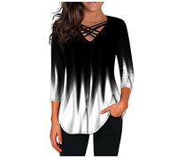 Generisch Sexy Off-The-Shoulder Long Sleeve Colour Print Tops Blouse Dress Crop Top, White, 3XL