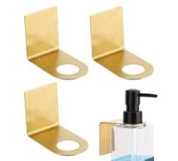 Generisch Shampoo Holder for the Shower - 3 Pieces Waterproof Storage Hooks, Bathroom Shower Organiser with Wall Hooks, for Bottle, Conditioner, Soap Dispenser, Metal, Wood, Wall, Home, Apartment