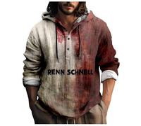 Generisch Shirt Men's Red Short Sleeve Male Printed Halloween Theme Casual Crew Neck Blood Spot Pattern Plus Size Shirt Print Solid Color Hoodie Men's Shirts S, Red (watermelon red), XL