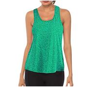 Generisch Shirts Women Mesh Racerback Tank Jogging Clothing Training Tops for Women Viscose Vest Women, Green, XXL