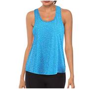 Generisch Shirts Women Mesh Racerback Tank Jogging Clothing Training Tops for Women Viscose Vest Women, blue, XXL