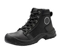 Generisch Shoes Black Men's Boots, Men's Spring Winter Welding Work Shoes, Plain Non-Slip Platform, High Casual Shoes, Wide Width, Anti-Construction Shoes, black, 6 UK