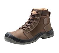 Generisch Shoes Black Men's Boots, Men's Spring Winter Welding Work Shoes, Plain Non-Slip Platform, High Casual Shoes, Wide Width, Anti-Construction Shoes, brown, 8 UK