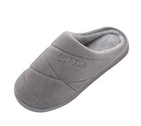 Generisch Shoes Men's Business Slippers Pairs for Men Plain Warm Non-Slip Floor Slippers Soft Indoor Shoes Bobble Men's Shoes Red, darkgray, 12 UK