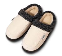 Generisch Shoes Mens La Trainer Black Mens Slippers with Furry Flat Shoes Non-Slip Winter Round Toe Keep Warm Prints Zoo Shoes Men, White, 7 UK