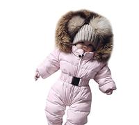 Generisch Shoes Women's Elegant Snowsuit Playsuit Jacket Coat Child Overalls Outerwear Baby with Hood Warm Coat & Jacket Watch, pink, 12-18 Monate