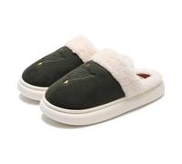 Generisch Shoes Women's Slippers Plush Slippers Santa Claus Cosy Warm Slippers Soft Lightweight Slippers Comfortable Fabric Slippers Winter Fashionable Slippers Felt Slippers, Green, 8.5 UK