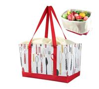 Generisch Shopping Bag for Groceries, Large Capacity with Drawstring and Pockets, Reusable Shopping Bag with Drawstring, for Home, Outdoor, Camping, Market, Travel and, red, Siehe Beschreibung