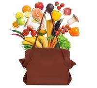 Generisch Shopping Bags for Food, Portable Carry Bag - Folding Bag for Camping, Picnic, Moving Supermarket, Travel, Sports Lessons, light brown, Siehe Beschreibung