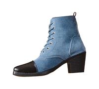 Generisch Short Ankle Boots Women's Shoes Ankle Boots Fleece Lined High Heel Medium High Flat Thick Heel Medium Heel Thermal Boots Leather Snow Boots Waterproof Warm Boots 2025, sky blue, 7 UK