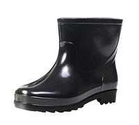 Generisch Short Boots Men's Wellington Boots Summer Half Height Waterproof Non-Slip Rain Boots Plain Thick Sole Comfortable Trendy Rain Boots Outdoor Mud Garden Shoes 38-43 EU, black, 7 UK