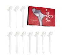 Generisch Short Golf Tees 3 1/4 Inch - Pack of 10 | Low Friction Tee Tees for Longer Distance and Precise Ball Contact | Durable White PP Tees for Men and Women
