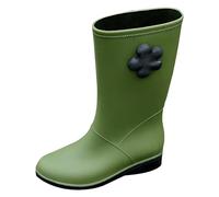 Generisch Short Rain Boots For Women Ankle Rain Boot Garden Boot Ladies Rubber Outside Work With Comfort Women's Elegant Shoes Pumps, Green, 4 UK