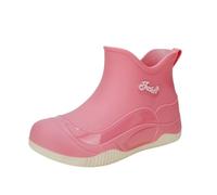 Generisch Short Wellington Boots Women, Leisure Fashionable Rain Boots, Outdoor Mud Garden Boots, Non-Slip Waterproof Slip-On Boots, Lightweight Comfortable Aqua Shoes, Flat Wellington Boots, pink, 7