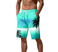Generisch Shorts Men Shorts Mens Beach Pants 3D Printed Beach Pants Beach Sunset Printed Casual Shorts, blue, XXL