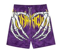 Generisch Shorts Men's Summer 3D Print Shorts Beach Shorts Skeleton Skull Hand Board Shorts Leisure Shorts Short Swimming Trunks Trousers Drawstring Sports Shorts Summer Shorts Swimming Shorts, purple