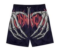 Generisch Shorts Men's Summer 3D Print Shorts Beach Shorts Skeleton Skull Hand Board Shorts Leisure Shorts Short Swimming Trunks Trousers Drawstring Sports Shorts Summer Shorts Swimming Shorts, dark