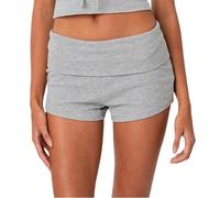 Generisch Shorts Women's Summer Shorts Women's Shorts with Low Waist Fold Over Skinny Pyjama Shorts Summer Casual Pyjama Bottoms Sleep Shorts Front Back Shorts, gray, S
